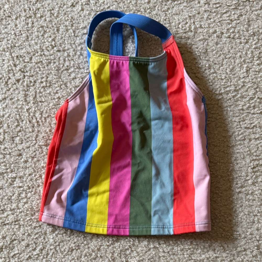 Mini Boden Colorful Striped Kids Tankini Top